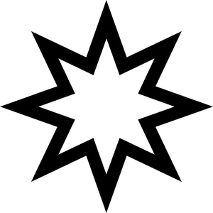 Complex Black Star Outline PNG