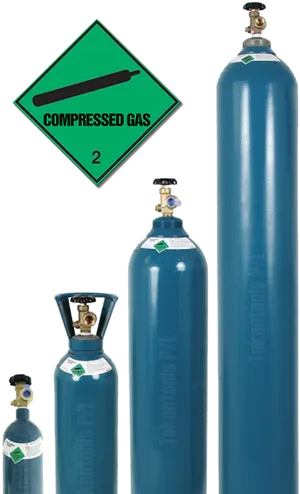 Compressed Gas Cylinders Set PNG image