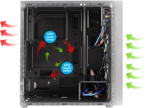 Computer Case Airflowand Component Space PNG image