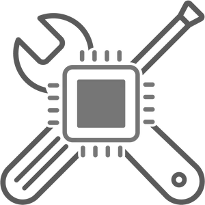 Computer Chip Maintenance Tools Icon PNG image