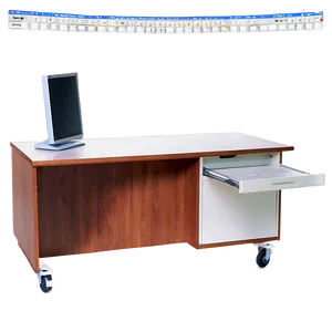 Computer Desk On Wheels PNG Gdy