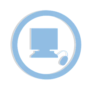 Computer Icon Blue Background