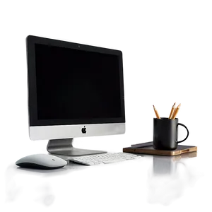 Computer Mockup In Workspace PNG 06282024