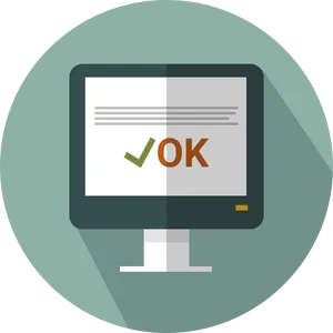 Computer Monitor Approval Icon PNG