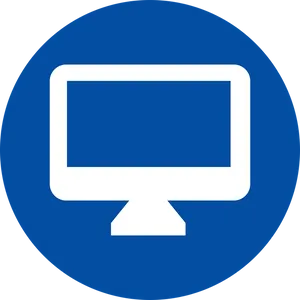 Computer Monitor Icon Blue Circle PNG image