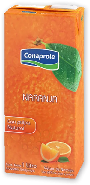 Conaprole Orange Juice Carton Uruguay PNG image