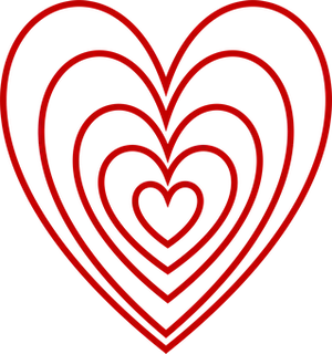 Concentric Hearts Valentine Graphic PNG image