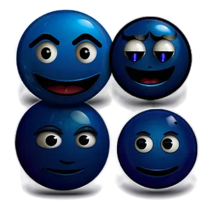 Conceptual Blue Emojis PNG Pack 06282024 PNG