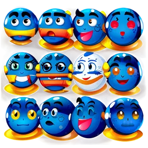 Conceptual Blue Emojis PNG Pack Gcw PNG