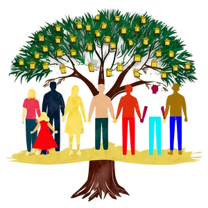 Conceptual Family Reunion Tree PNG Vrt