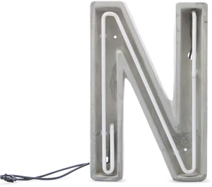 Concrete Neon Letter N PNG image