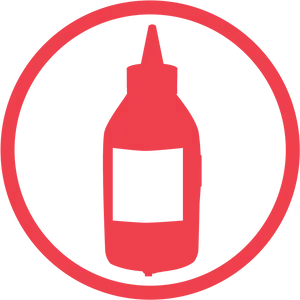 Condiment Icon Red Squeeze Bottle