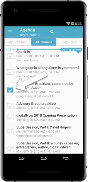 Conference Agenda Mobile App Screen PNG image