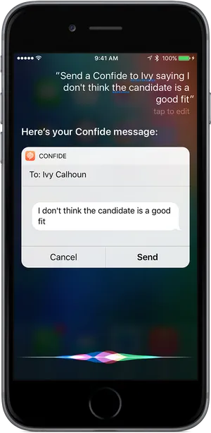 Confide Messagei Phone Screen PNG image