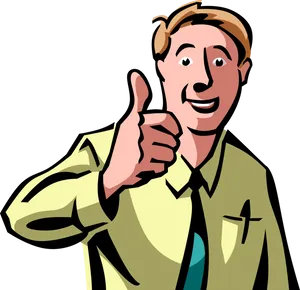 Confident Businessman Giving Thumbs Up PNG image