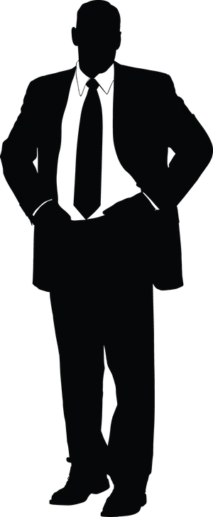 Confident Businessman Silhouette PNG image