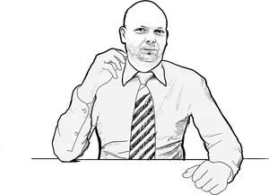 Confident Businessman Sketch PNG image