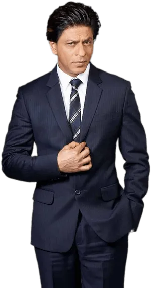Confident Businessmanin Blue Suit PNG image