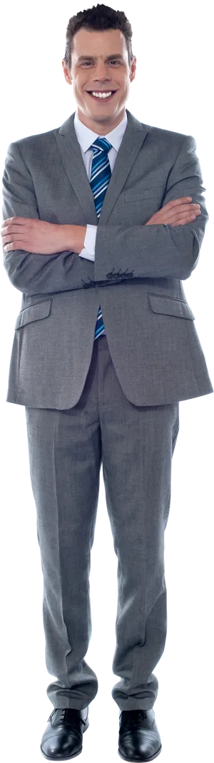 Confident Businessmanin Grey Suit.png PNG image