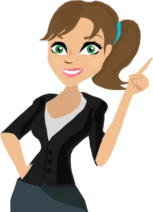 Confident Businesswoman Cartoon Character PNG image