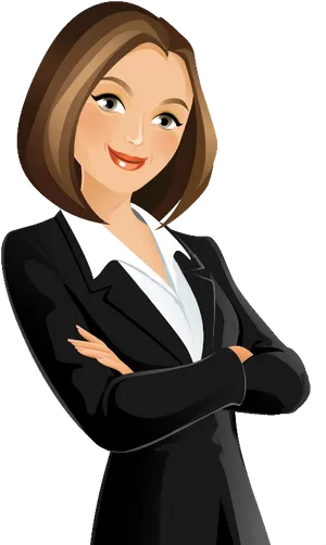 Confident Businesswoman Cartoon Character PNG image