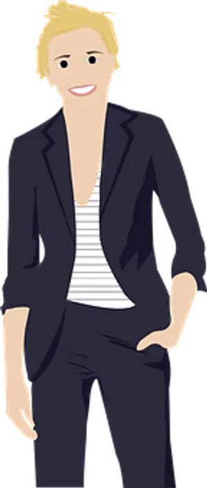 Confident Businesswoman Cartoon