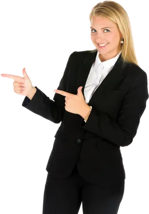 Confident Businesswoman Pointing PNG image