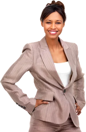 Confident Businesswoman Professional Attire PNG