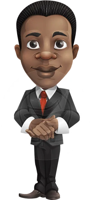 Confident Cartoon Businessman.png PNG