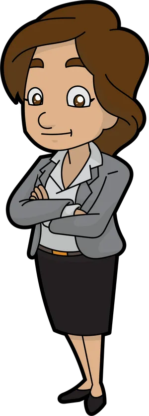 Confident Cartoon Businesswoman.png PNG image