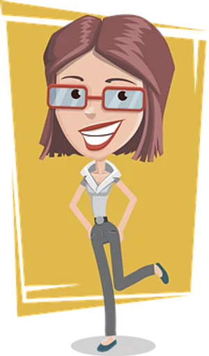 Confident Cartoon Girl Character