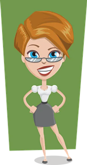 Confident Cartoon Girl Illustration