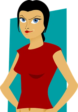 Confident Cartoon Girl Vector