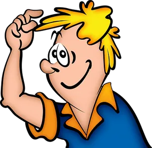 Confident Cartoon Teenager PNG image