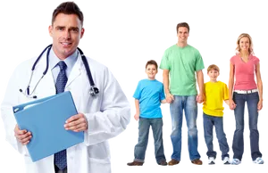 Confident Doctorand Happy Family