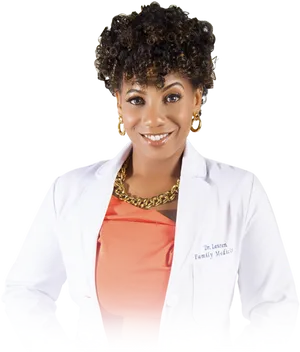 Confident Female Physician Portrait PNG image