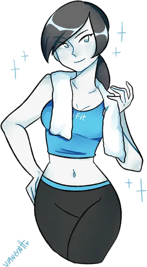 Confident Fitness Anime Character