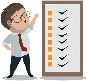 Confident Man Checklist Completed PNG image