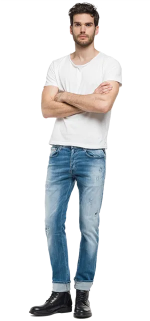 Confident Man Crossed Arms PNG image