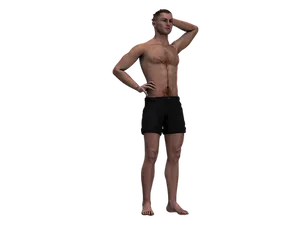 Confident Man Pose Black Background
