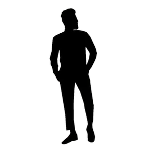 Confident Man Silhouette PNG image