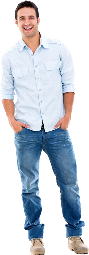 Confident Man Standing Casually PNG image