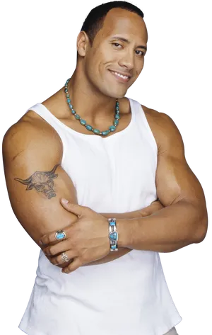 Confident Man White Tank Top