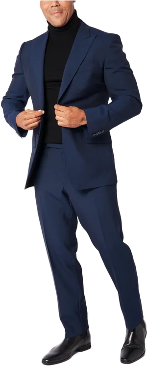 Confident Manin Blue Suit