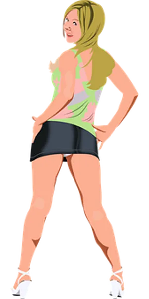Confident Woman Pose Illustration