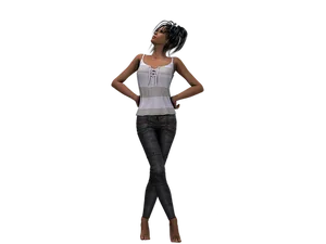 Confident3 D Animated Woman Pose