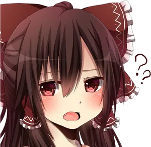 Confused Anime Girl Expression PNG image