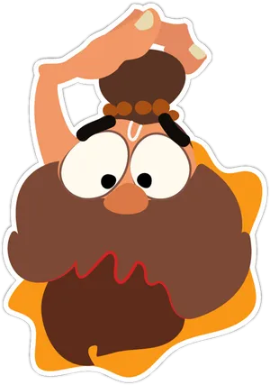 Confused Cartoon Character Sticker PNG image