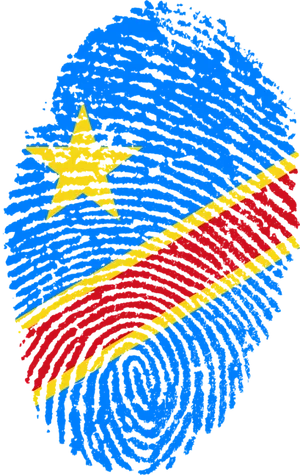 Congo Flag Fingerprint Art PNG image