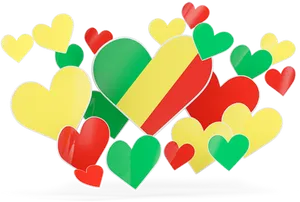 Congo Flag Heart Celebration PNG image
